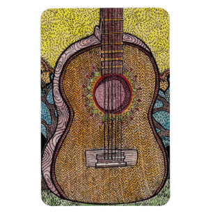 "# Six" Guitar Flexible Magnet