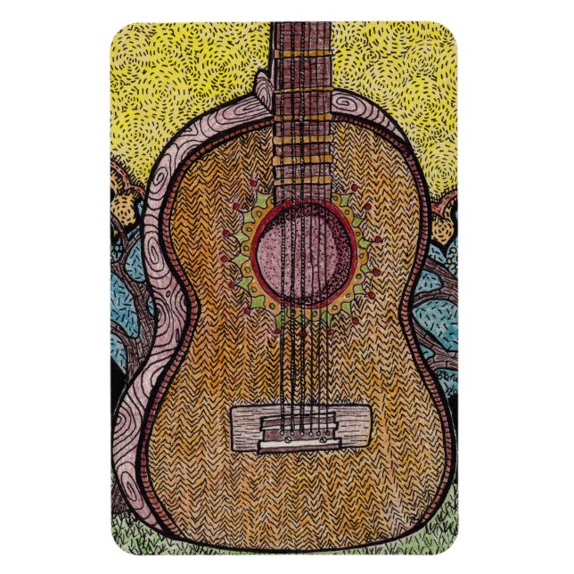 "# Six" Guitar Flexible Magnet (Vertical)