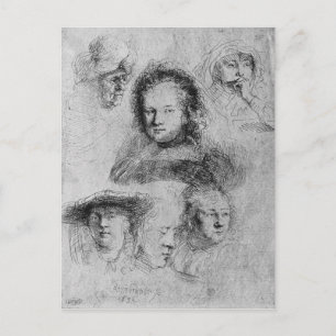 Six heads with Saskia van Uylenburgh Postcard