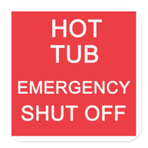 Six HOT TUB SHUT-OFF STICKERS on One Sheet