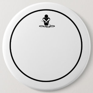 Six Inch Spock Drum Pin-Stripe Head 6 Cm Round Badge