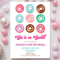 Six Is So Sweet Doughnut Sprinkle 6th Birthday Par