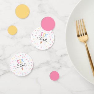 Six Is So Sweet Ice Cream 6th Birthday Party Confetti