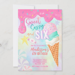 Six is so sweet ice cream invitation
