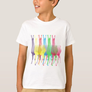 six lamas in six llama colours T-Shirt
