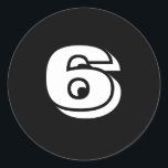 Six Large Round Black Number Stickers by Janz<br><div class="desc">Custom Number Designs by Janz © 2008-2017 Jan Fitzgerald. All rights reserved. Graphic Design,  Artwork,  & Photography by Jan & Michael Fitzgerald.</div>