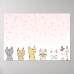 Six loveable cats. poster