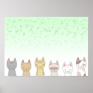 Six loveable cats. poster