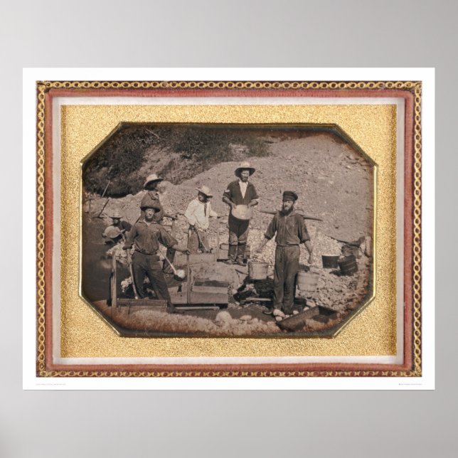 Six miners with rocker, wheel barrows... (40046) poster (Front)