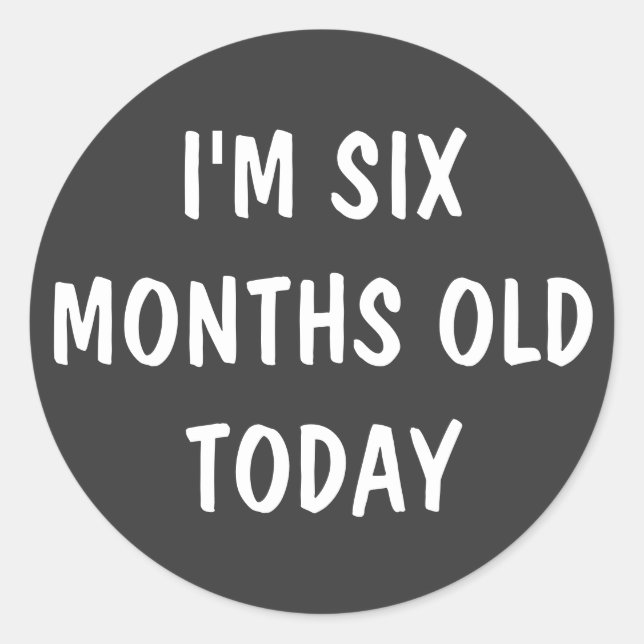 Six Month Old Baby Classic Round Sticker (Front)