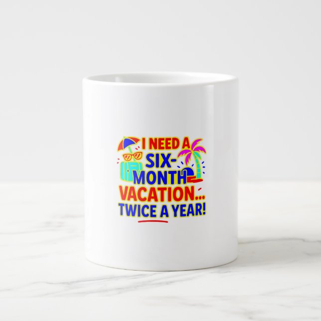Six-Month Vacation Twice a Year Funny Mug (Front)