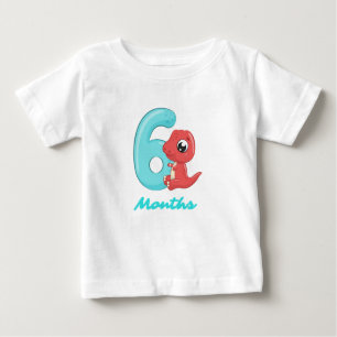 Six Months cute dinosaur Baby T-Shirt