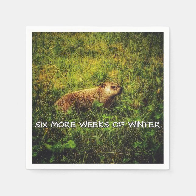 Six more weeks of winter napkins (Front)