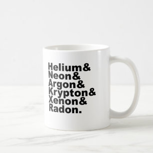 Six Noble Gases on the Periodic Table of Elements Coffee Mug