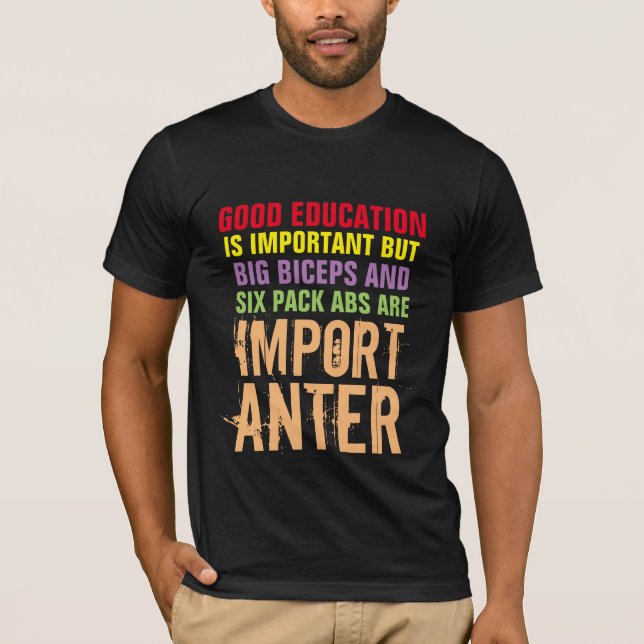 Six Pack Abs are importanter funny jock t-shirt (Front)