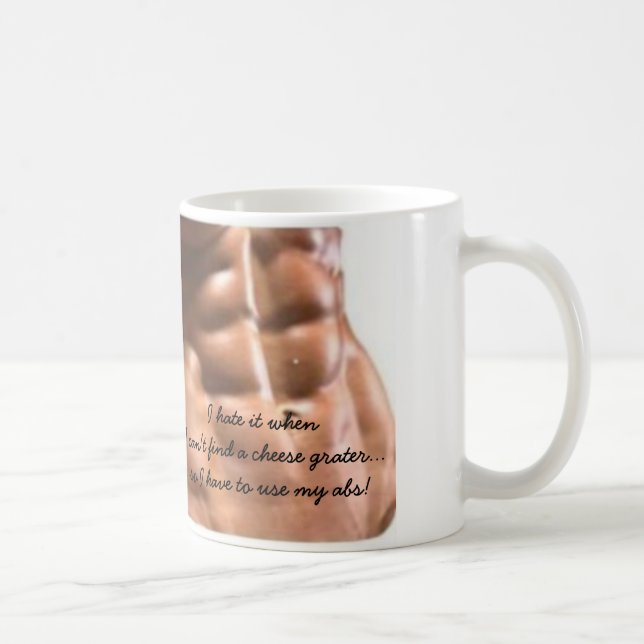 "Six Pack Abs" - Cheese Grater Mug - Customisable (Right)
