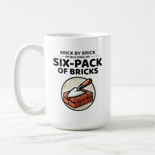 Six-Pack of Bricks: Humourous Bricklayer Fitness Coffee Mug