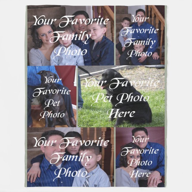 Six Panel Your Photo Here Fleece Blanket (Front)