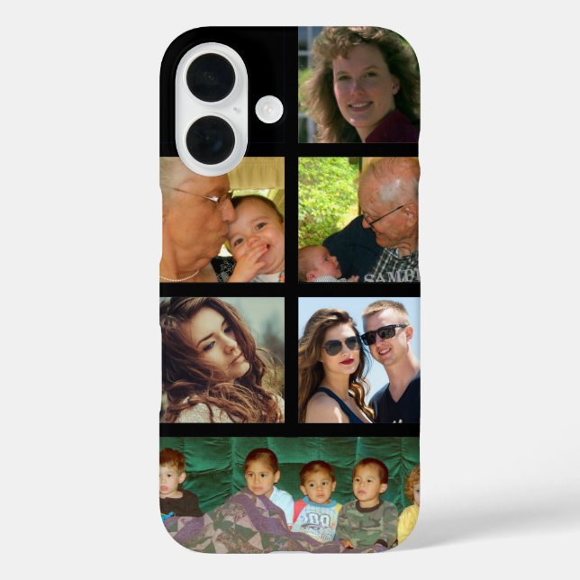Six Personal Photos personalise with Name Case-Mate iPhone Case (Back)