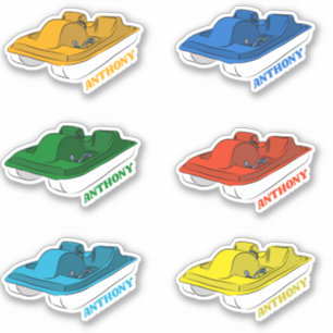 Six Personalised Pedal Boat Assorted Colours