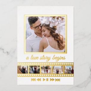 Six Photo Collage Film Frame Save the Date Wedding