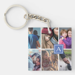 Six Photo Collage Key Ring