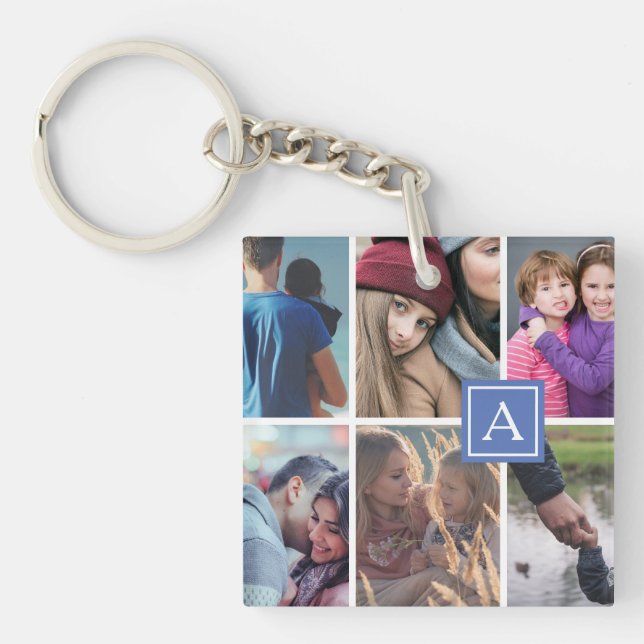 Six Photo Collage Key Ring (Front)