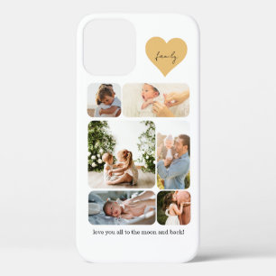 Six Photo Collage Simple Family Mum Dad Kids iPhone 12 Case