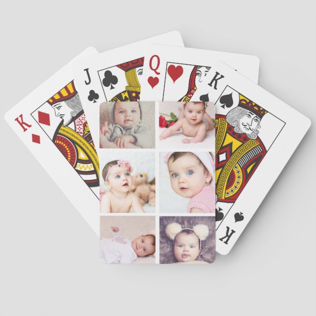 Six Photo Personalised Custom Playing Cards (Back)
