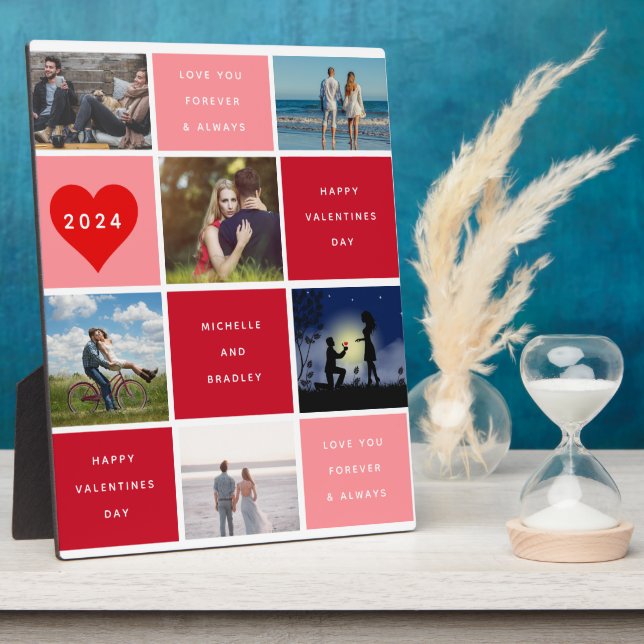 six Photos | Happy Valentines Day Grid Sherpa Plaque (Side)