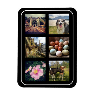 Six Photos Instagram Collage Magnet