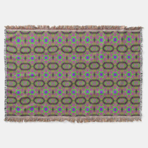six point green purple throw blanket