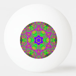 six-point star blue purple green ping pong ball