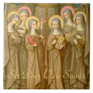 Six Poor Clare Saints Ceramic Tile