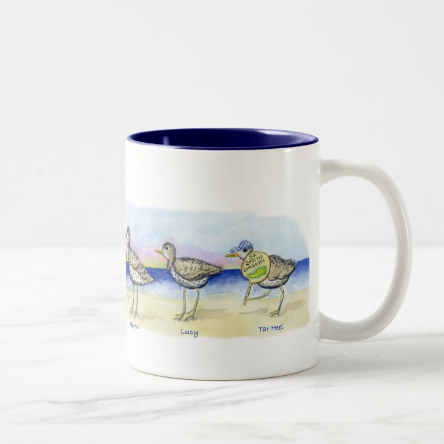 six sandpipers on a mug (Right)