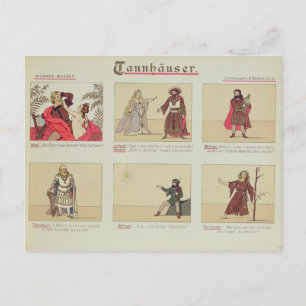 Six scenes relating to the opera 'Tannhauser' Postcard