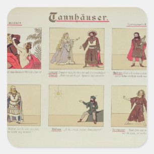 Six scenes relating to the opera 'Tannhauser' Square Sticker