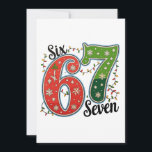 Six Seven 67 6 7 Christmas Meme Funny Xmas Lights Holiday Card<br><div class="desc">Six Seven 67 6 7 Christmas Meme Funny Joke Humour Xmas Holiday Season</div>