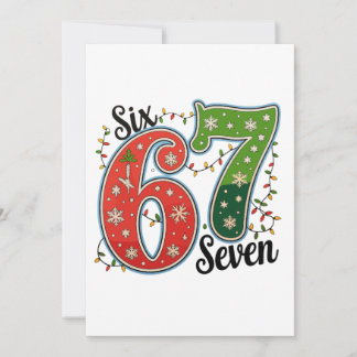 Six Seven 67 6 7 Christmas Meme Funny Xmas Lights Holiday Card