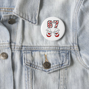 Six Seven 67 6 7 Festive Christmas Meme Holiday Cm Round Badge