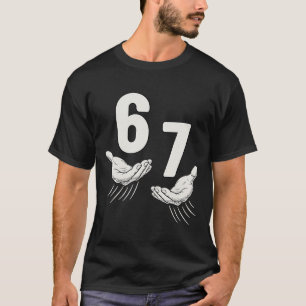 Six Seven 67 6 7 Kids 67 Boys Youth 6-7 Meme Hands T-Shirt
