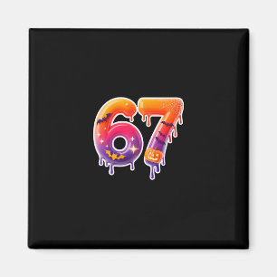Six Seven 67 6 7 Meme Design Funny Ice Cream Drip Magnet