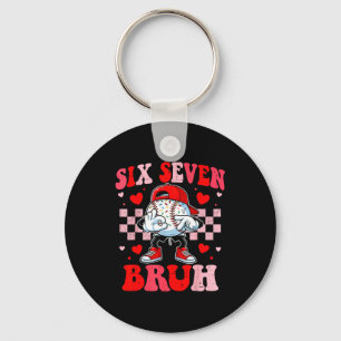 Six Seven 67 Bruh 6 7 Meme Baseball Ice Cream Drip Key Ring