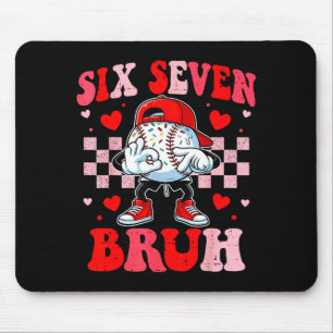 Six seven 67 bruh 6 7 meme baseball ice cream drip mouse pad