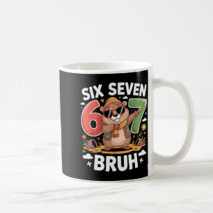 Six Seven 67 Bruh Groundhog Dabbing Funny 6 7 Meme Coffee Mug