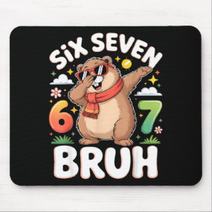 Six Seven 67 Bruh Groundhog Dabbing Funny 6 7 Meme Mouse Pad