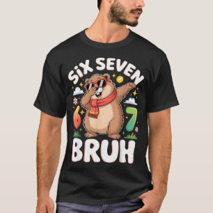 Six Seven 67 Bruh Groundhog Dabbing Funny 6 7 Meme T-Shirt