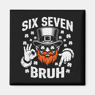 Six seven 67 bruh lucky shamrock st patricks day magnet
