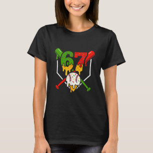 Six Seven 67 Bysebyll Ice Cream Drip Cool Gen Alph T-Shirt