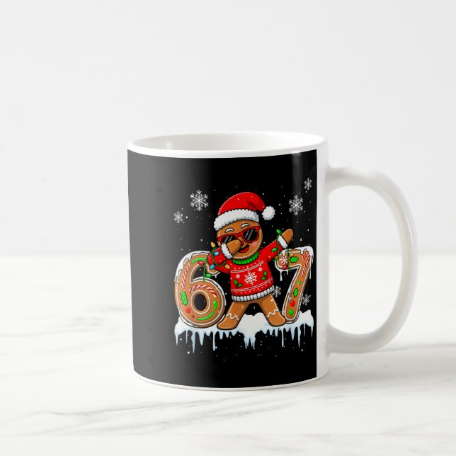 Six Seven 67 Christmas Funny Santa Gingerbread Dab Coffee Mug (Right)